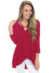 Sexy Red Hi-lo Hem Flowy Top